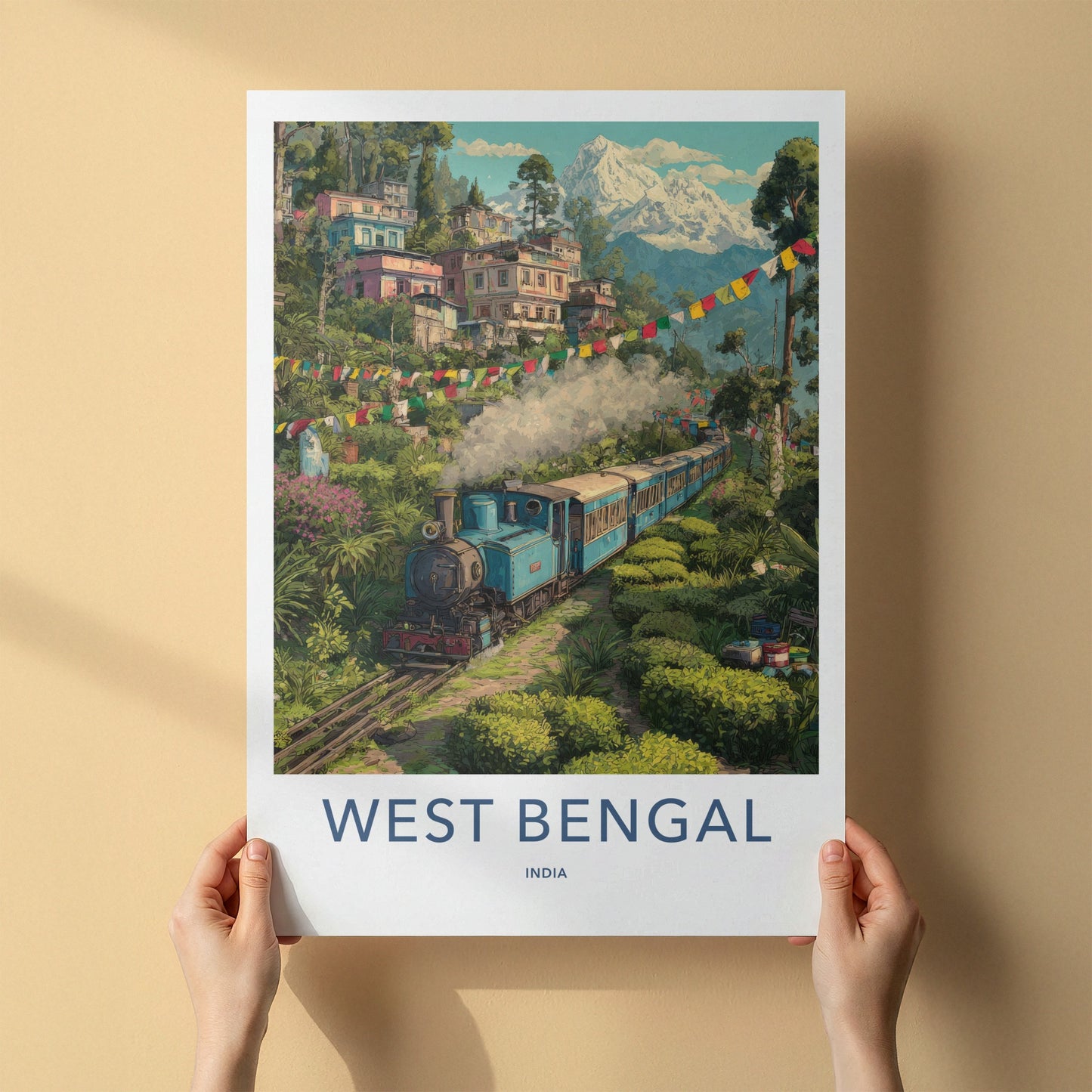 West Bengal Poster India Darjeeling Train Snowcapped Peak Home Decor