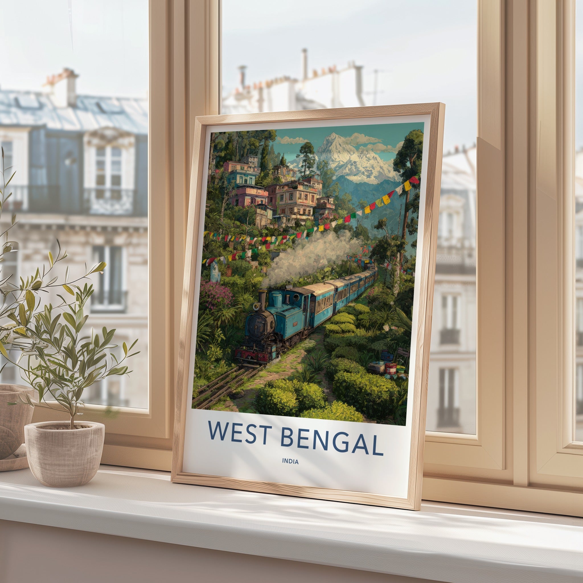 West Bengal Poster India Darjeeling Train Snowcapped Peak Home Decor