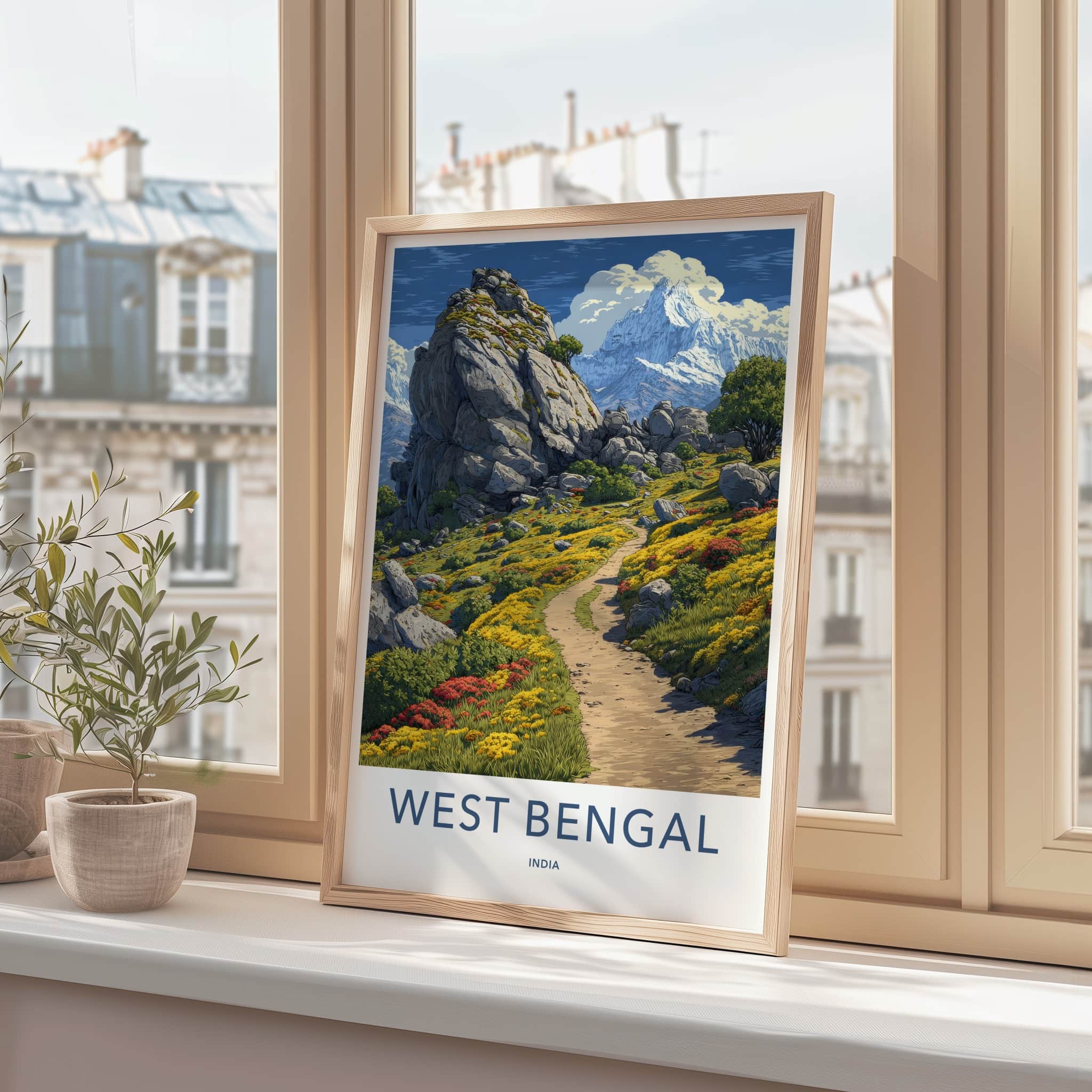 West Bengal Poster India Framed Art Rocky Mountain Path Home Decor
