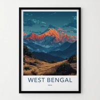 West Bengal Poster - India Wall Art - West Bengal Mountain Sunset Home Decor