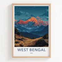 West Bengal Poster - India Wall Art - West Bengal Mountain Sunset Home Decor