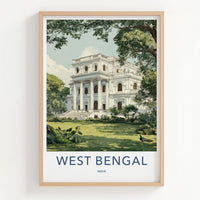 West Bengal Poster - India Wall Art - West Bengal Stately Mansion Peacocks Gift