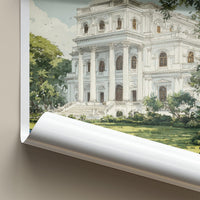 West Bengal Poster - India Wall Art - West Bengal Stately Mansion Peacocks Gift