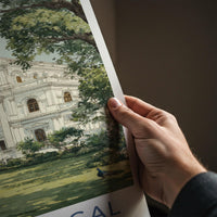West Bengal Poster - India Wall Art - West Bengal Stately Mansion Peacocks Gift