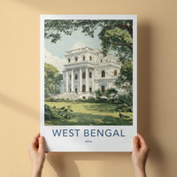 West Bengal Poster - India Wall Art - West Bengal Stately Mansion Peacocks Gift