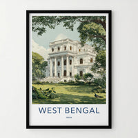 West Bengal Poster - India Wall Art - West Bengal Stately Mansion Peacocks Gift