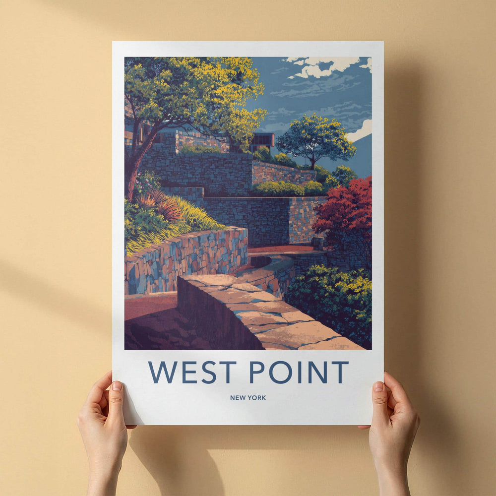 West Point Poster - New York Travel Art - Stone Wall Gardens Home Decor