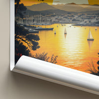 Whanganui-a-Tara Poster - New Zealand Art Print - Boats City Sunset Wall Decor