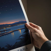 Whanganui-a-Tara Poster - New Zealand Travel Art - Dusk Harbor Cityscape Home Decor
