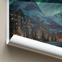 WHISTLER Poster - Canada Framed Print - Winter Night Aurora Framed Decor