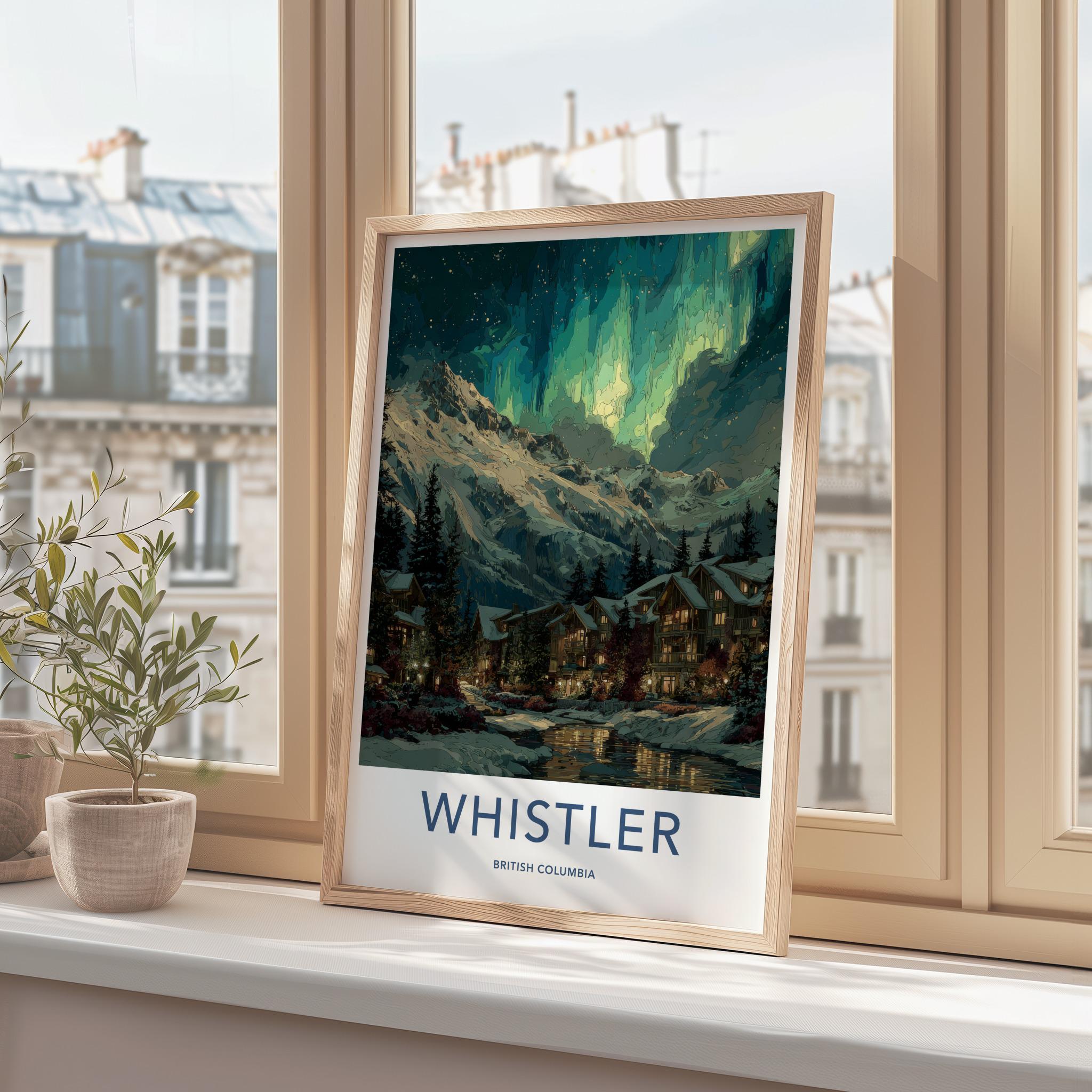 Whistler Poster - Canada Travel Art - Aurora Mountain Village Home Decor