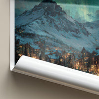 Whistler Poster - Canada Travel Art - Mountain Aurora Night Home Decor