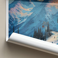 Whistler Poster - Canada Travel Art - Ski Mountain Gondola Home Decor