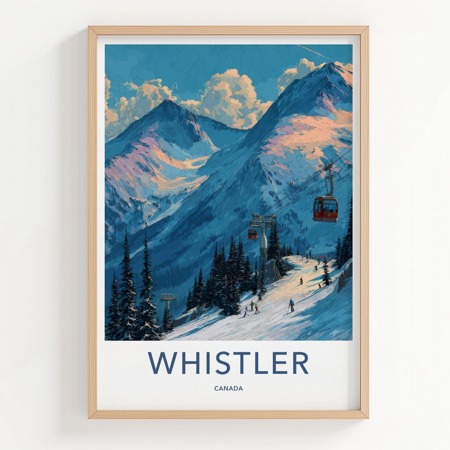 Whistler Poster - Canada Travel Art - Ski Mountain Gondola Home Decor