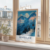 Whistler Poster - Canada Travel Art - Ski Mountain Gondola Home Decor