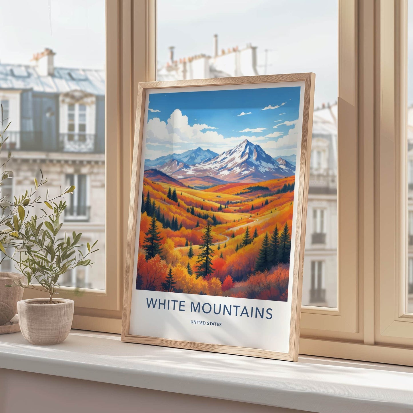White Mountains Poster - United States Wall Art - Lush Autumn Trees Framed Decor
