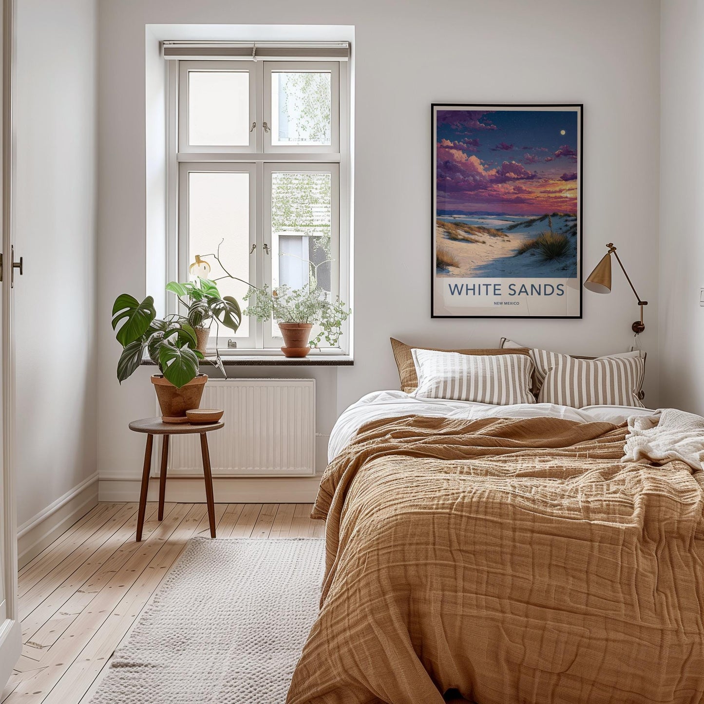 White Sands Poster - New Mexico Wall Art - Vibrant Desert Moon Home Decor
