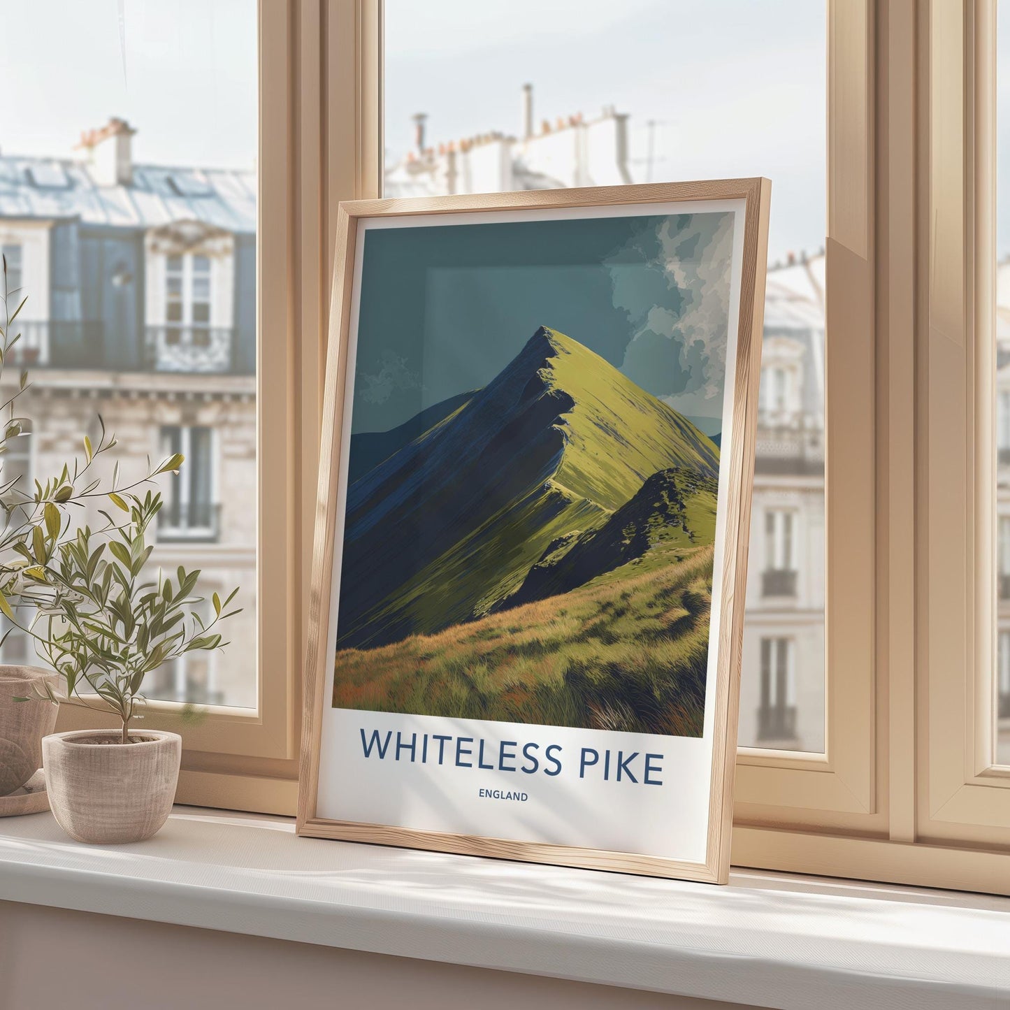 Whiteless Pike Poster - England Travel Art - Dramatic Mountain Peak Home Decor