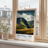 Whiteless Pike Poster - England Travel Art - Golden Mountain Peaks Home Decor