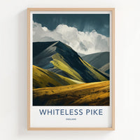 Whiteless Pike Poster - England Travel Art - Golden Mountain Peaks Home Decor
