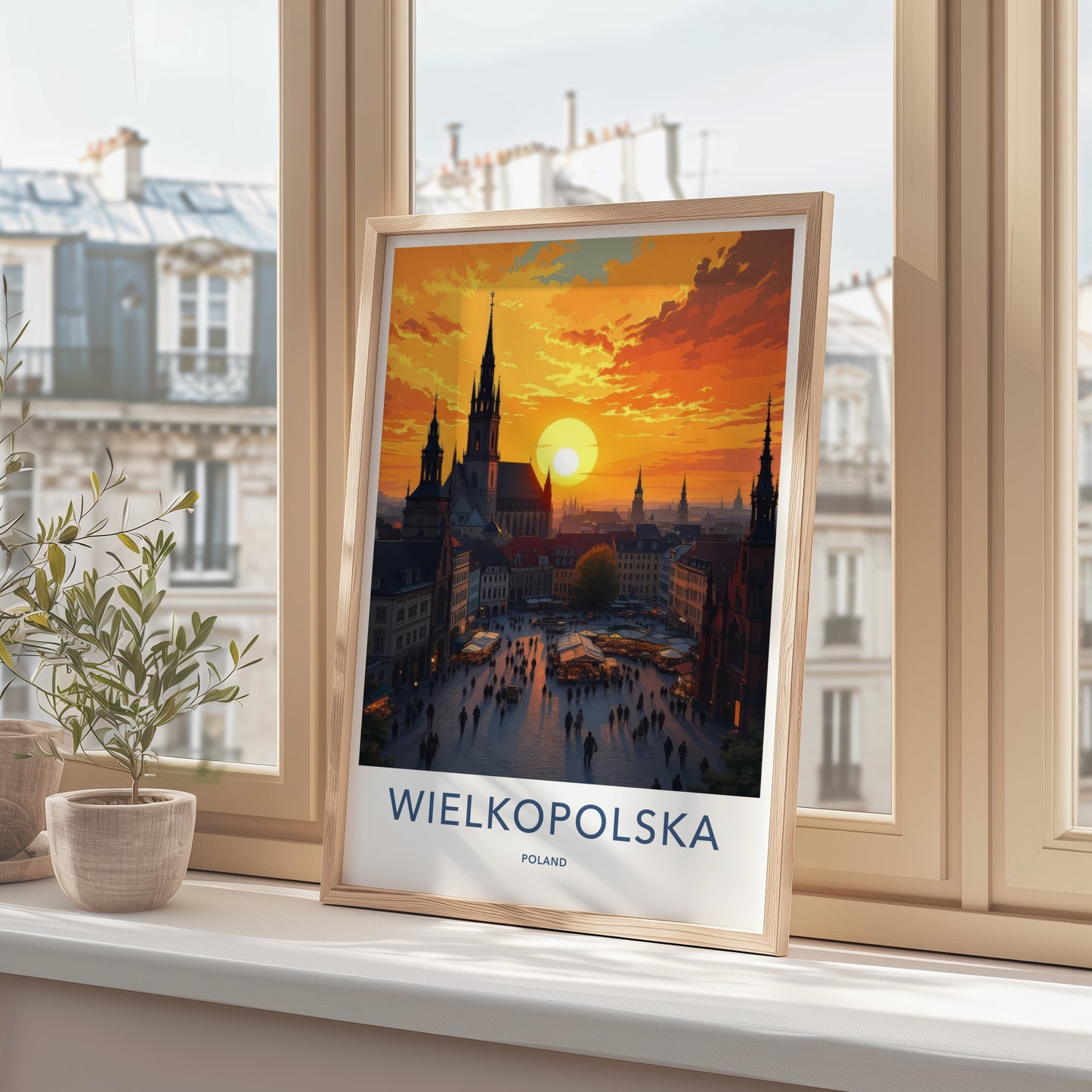 Wielkopolska Poster - Poland Travel Art - Golden Spire Skyline Wall Decor