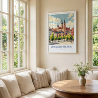 Wielkopolska Poster - Poland Travel Art - Historic Church Spires Home Decor