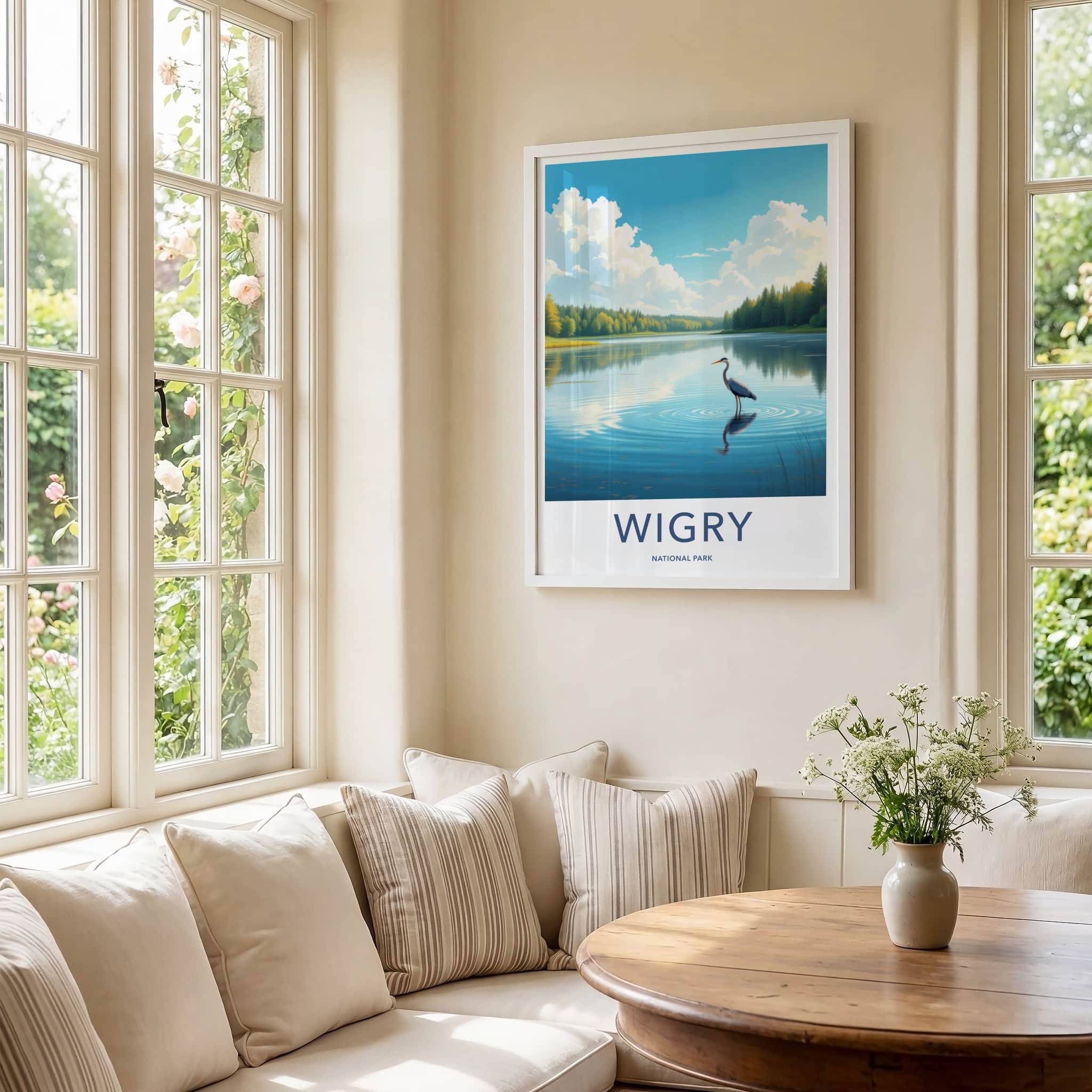 Wigry National Park Poster - Poland Travel Art - Heron Lake Forest Home Decor