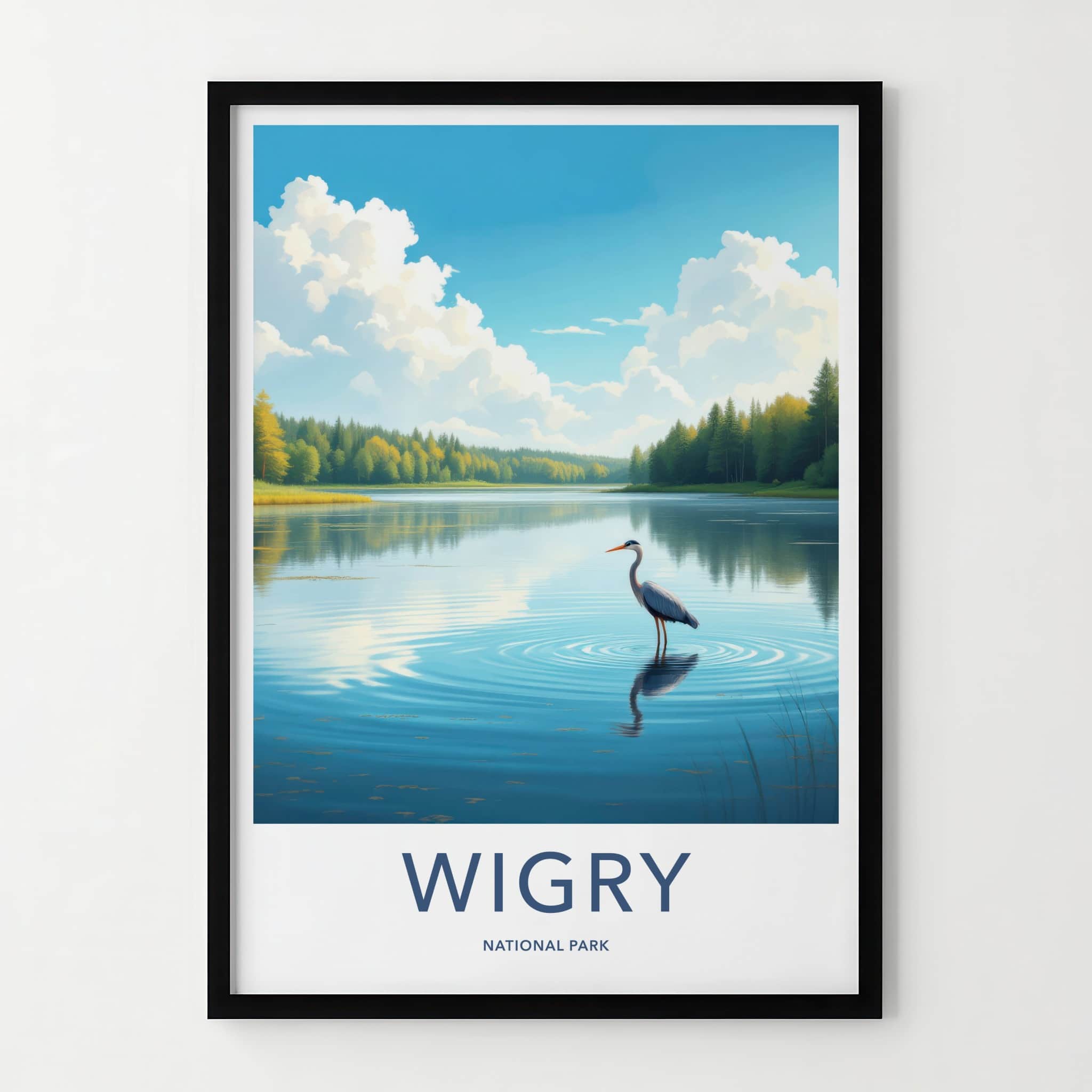 Wigry National Park Poster - Poland Travel Art - Heron Lake Forest Home Decor
