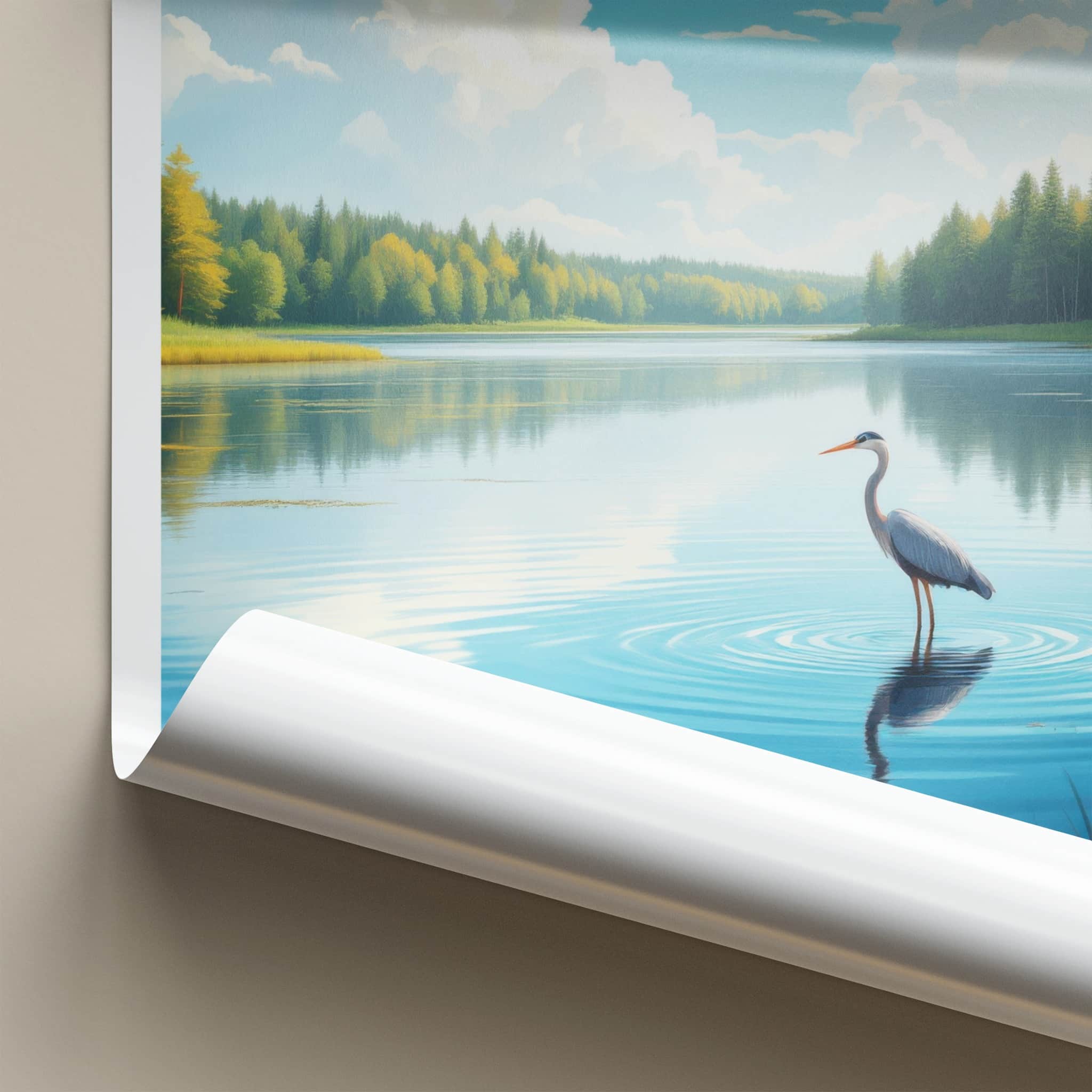 Wigry National Park Poster - Poland Travel Art - Heron Lake Forest Home Decor