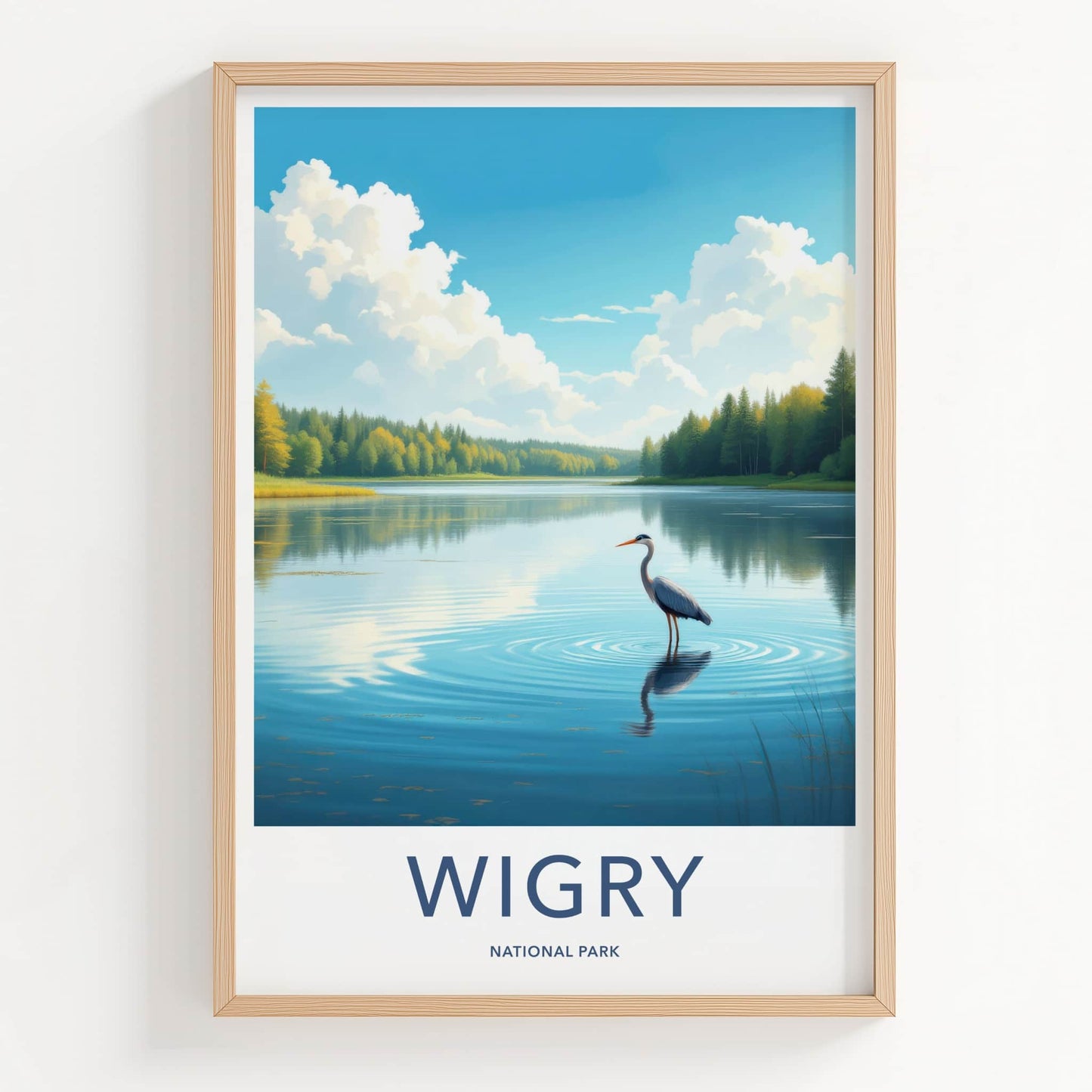 Wigry National Park Poster - Poland Travel Art - Heron Lake Forest Home Decor