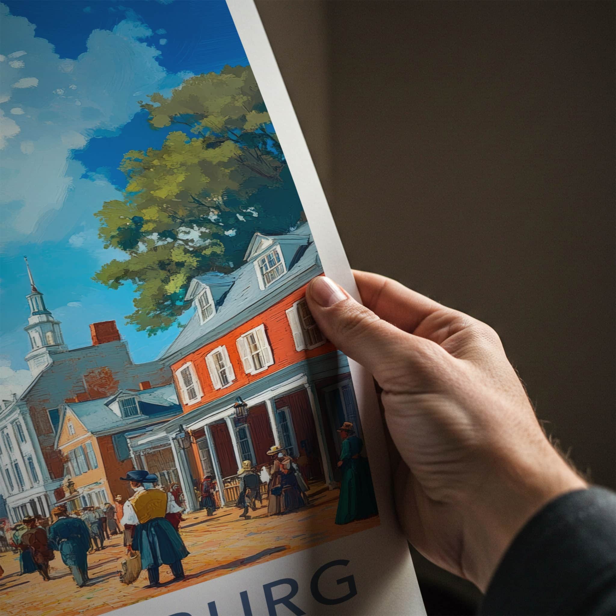 Williamsburg Poster - Virginia Travel Art - Historic Street Life Home Decor