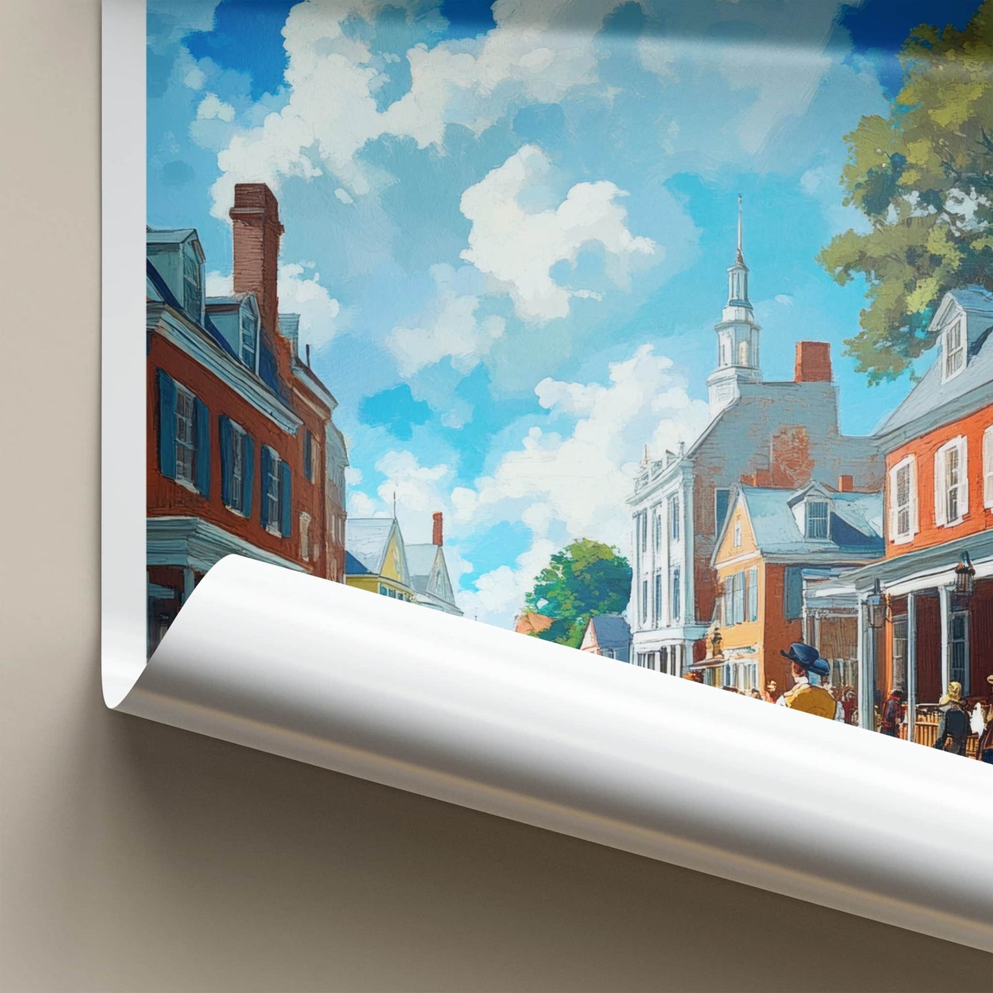 Williamsburg Poster - Virginia Travel Art - Historic Street Life Home Decor