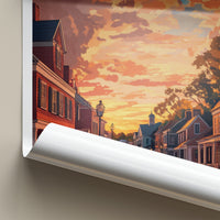 Williamsburg Poster - Virginia Travel Art - Vibrant Sunset Street Home Decor