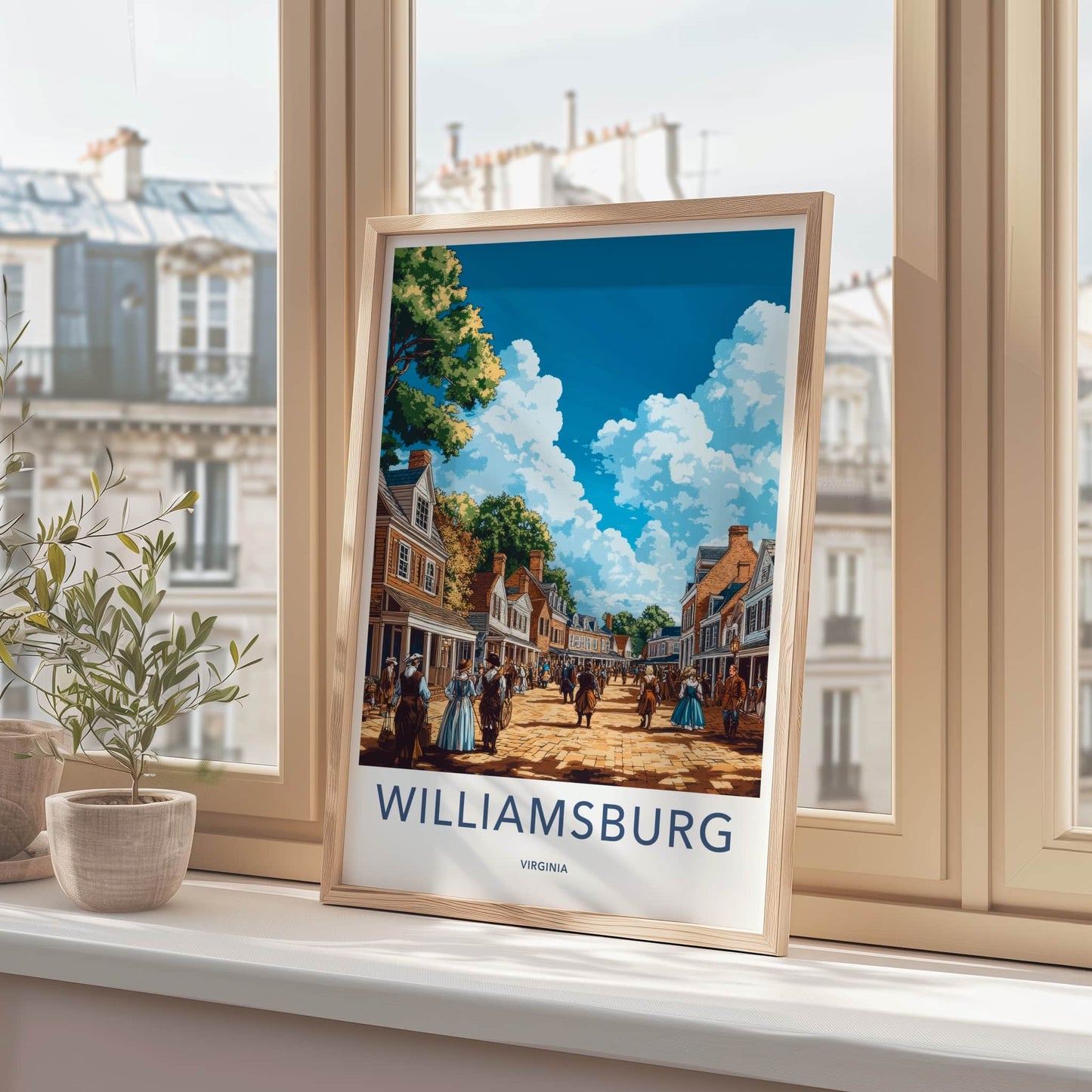 Williamsburg Poster - Virginia Wall Art - Historic Street Scene Home Decor