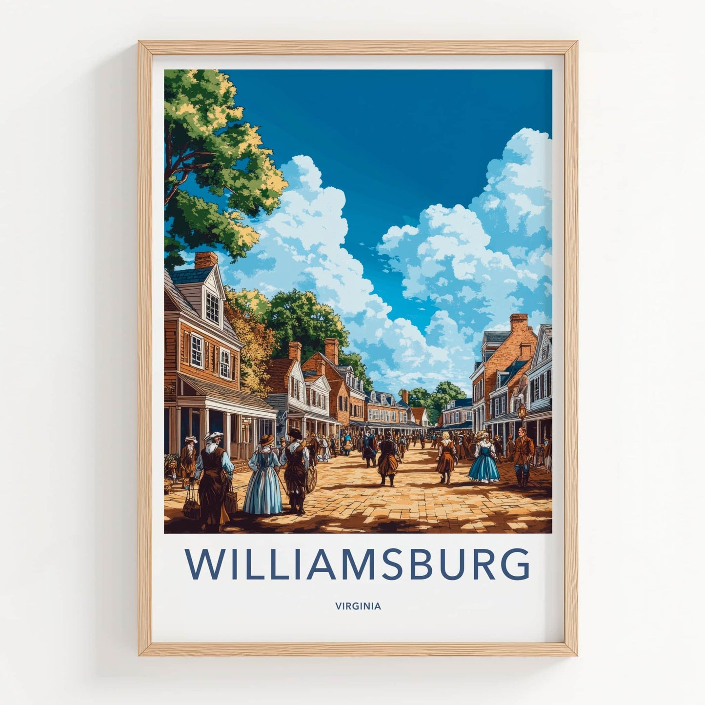 Williamsburg Poster - Virginia Wall Art - Historic Street Scene Home Decor