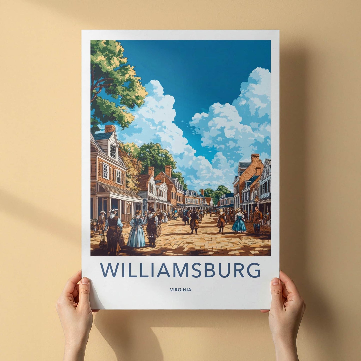 Williamsburg Poster - Virginia Wall Art - Historic Street Scene Home Decor