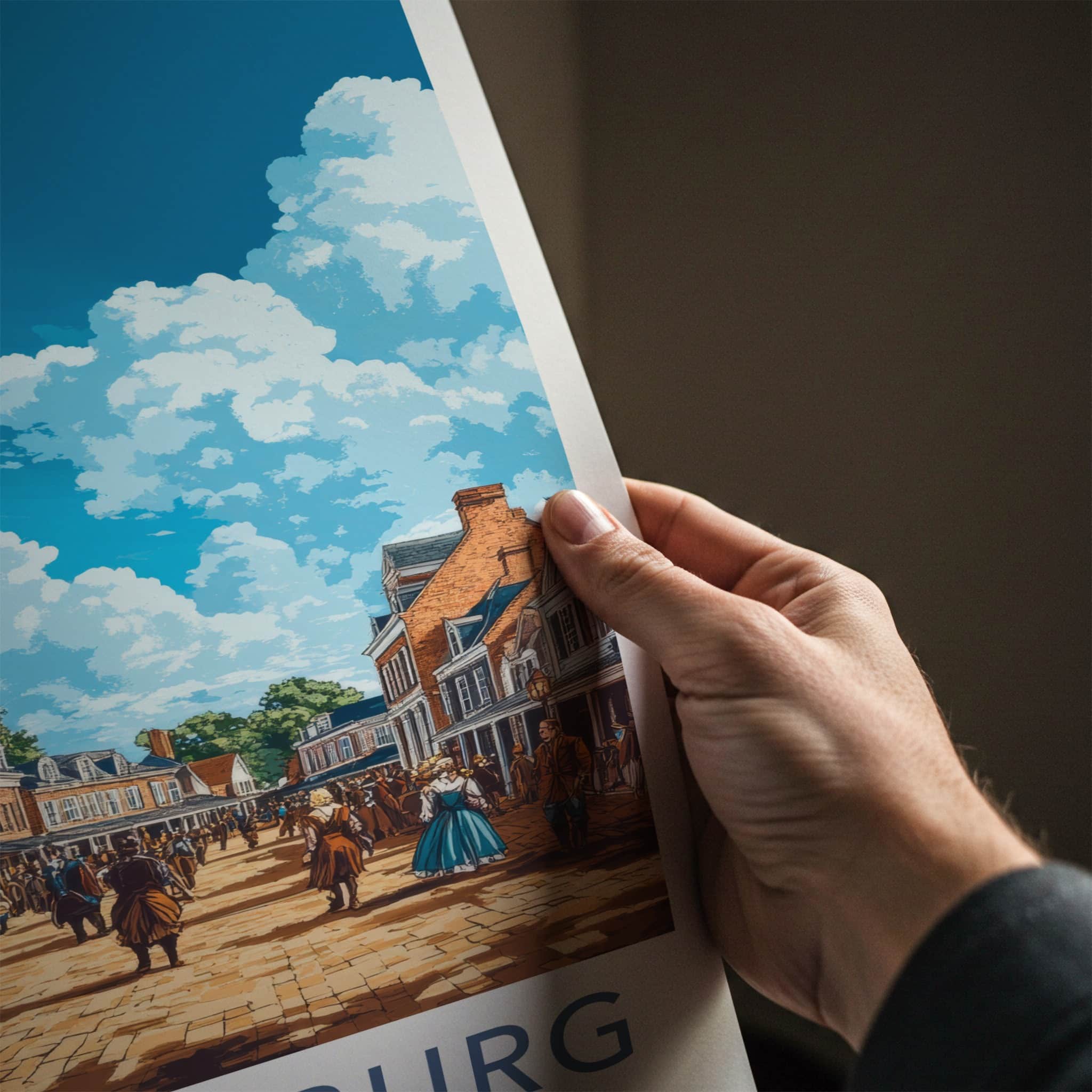 Williamsburg Poster - Virginia Wall Art - Historic Street Scene Home Decor