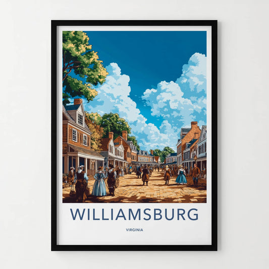 Williamsburg Poster - Virginia Wall Art - Historic Street Scene Home Decor