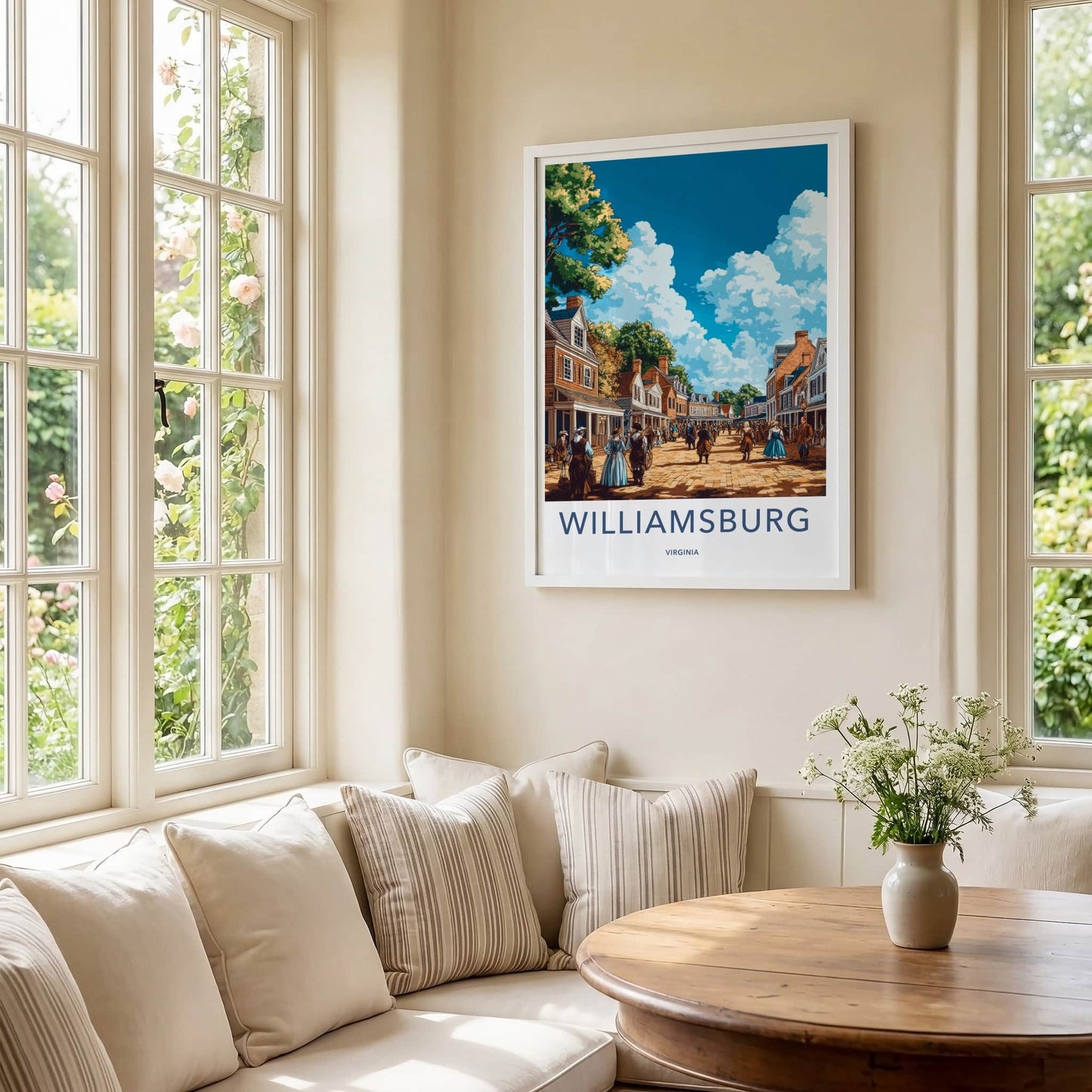 Williamsburg Poster - Virginia Wall Art - Historic Street Scene Home Decor
