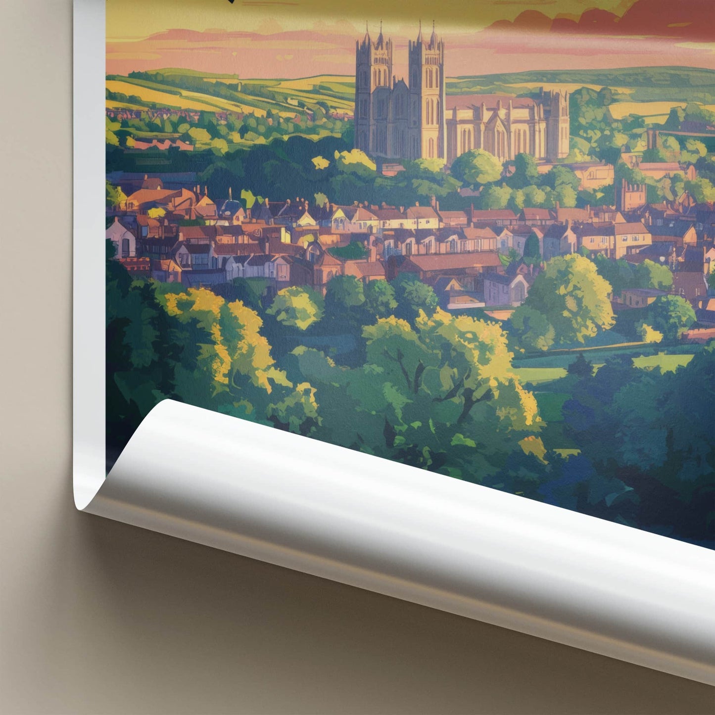 Winchester Poster - England Travel Art - Cathedral Sunset View Home Decor