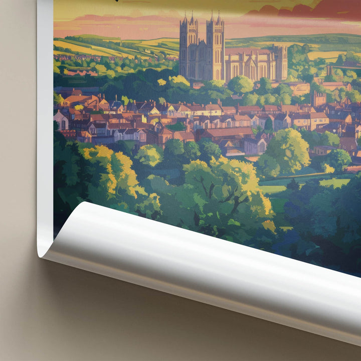 Winchester Poster - England Travel Art - Cathedral Sunset View Home Decor