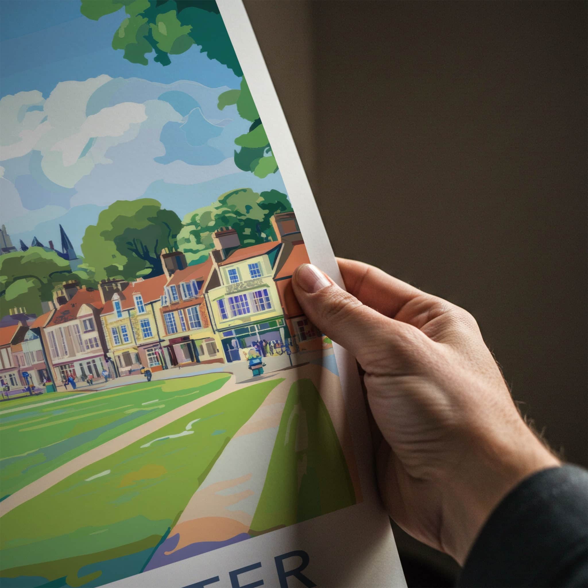 Winchester Poster - England Travel Art - Green Park Cathedral Home Decor
