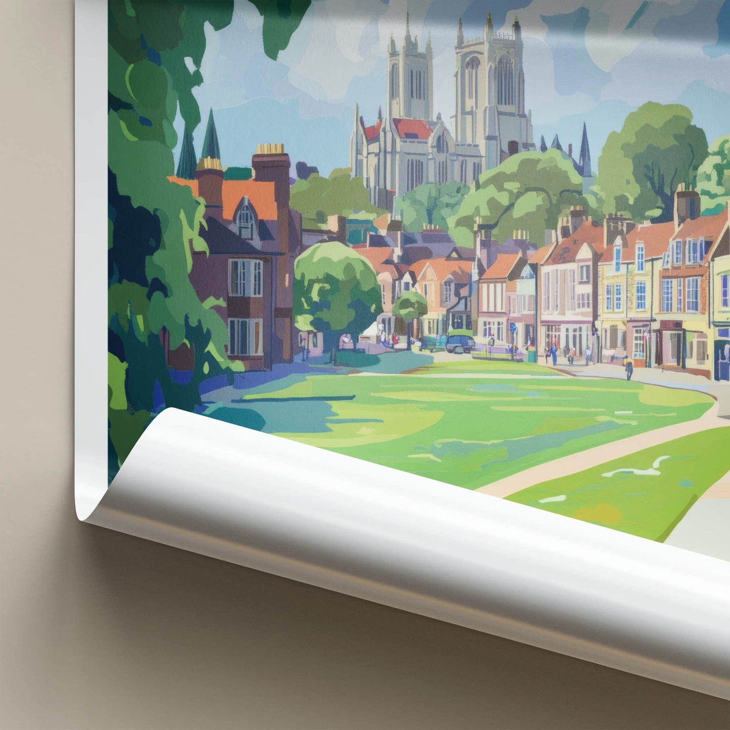 Winchester Poster - England Travel Art - Green Park Cathedral Home Decor