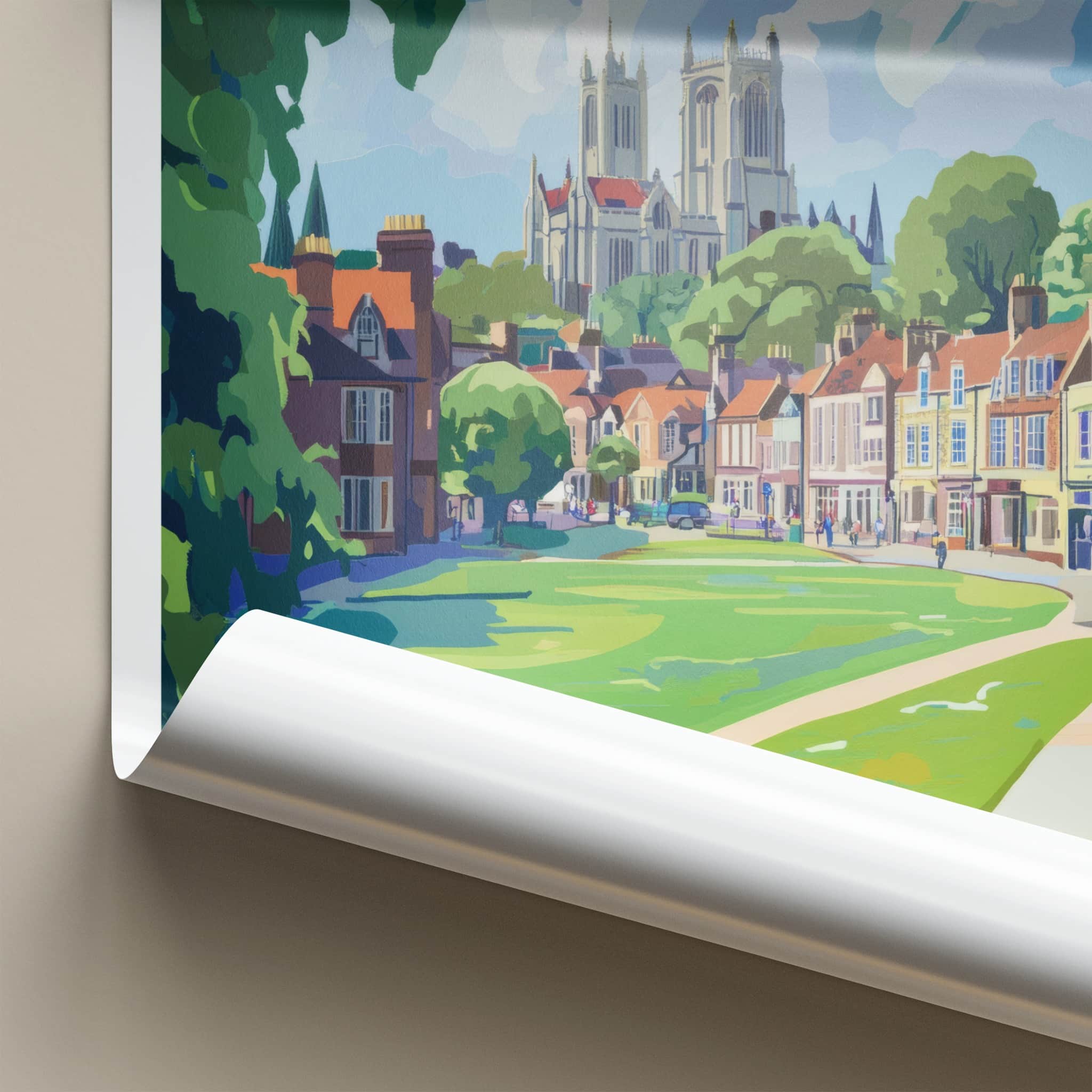 Winchester Poster - England Travel Art - Green Park Cathedral Home Decor