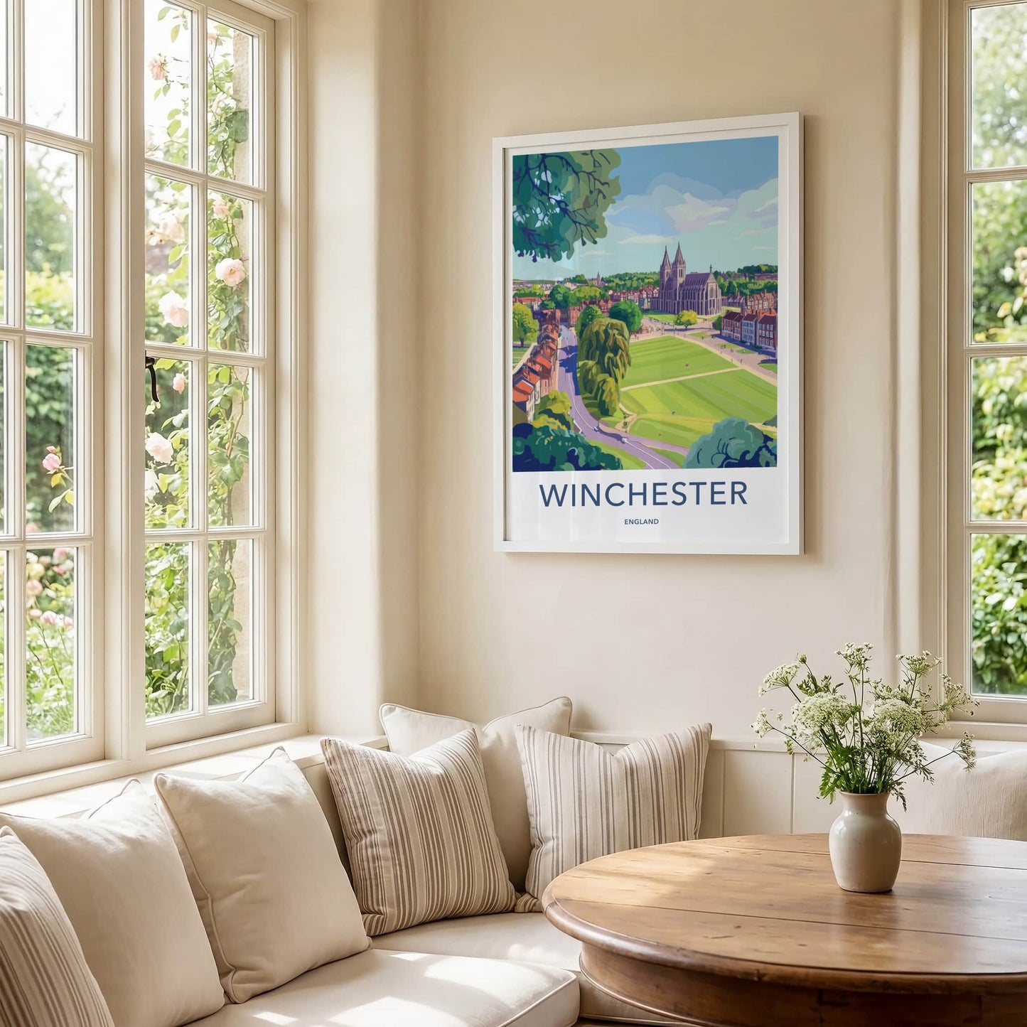 Winchester Poster - England Travel Art - Historic Cathedral View Home Decor