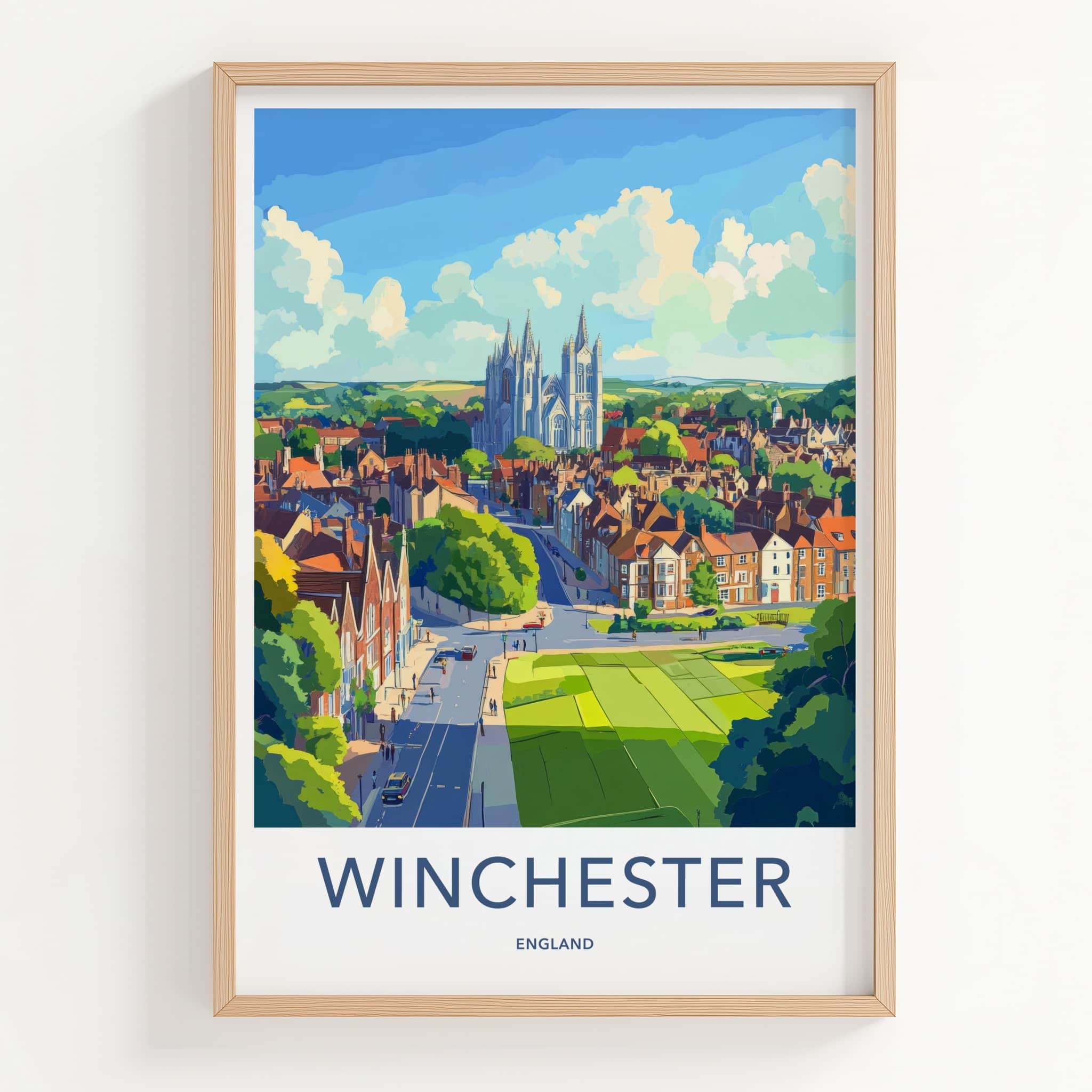 Winchester Poster - England Wall Art - Grand Cathedral Urban Home Decor
