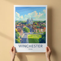 Winchester Poster - England Wall Art - Grand Cathedral Urban Home Decor