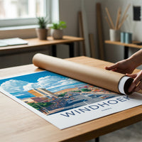 Windhoek Poster - Namibia Art Print - Busy Street Mountain Wall Decor