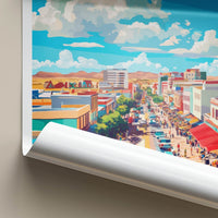 Windhoek Poster - Namibia Travel Art - Busy Downtown Street Wall Decor