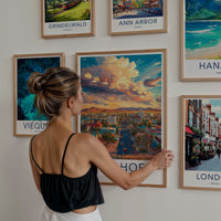 Windhoek Poster - Namibia Travel Art - Vibrant city sunset Home Decor